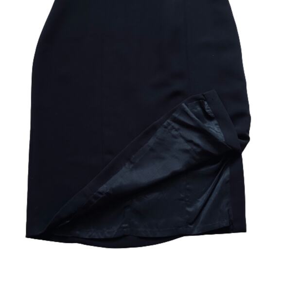 David Warren Dress Black Gold Metal Neckline Cap Sleeve Formal Midi Dress Size 6 - Picture 9 of 12